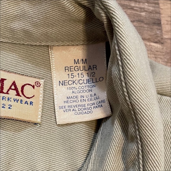 VTG | Big Mac | Cotton Tan Khaki Work Shirt - Picture 7 of 8